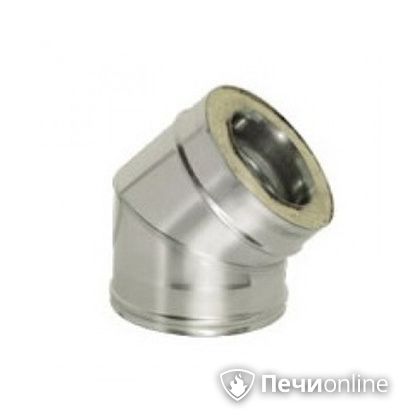 Дымоход Дымок Колено 45° с изоляцией 0,8 мм. OТFR45 200/280 в Наро-Фоминске