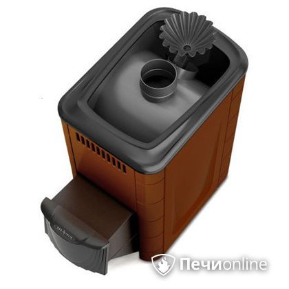Дровяная банная печь TMF Ангара 2012 Carbon с закрытой каменкой дверь антрацит терракота в Наро-Фоминске