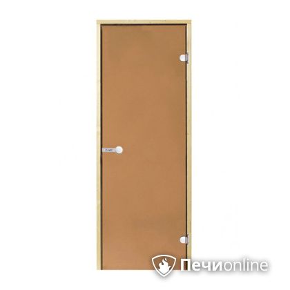 Дверь для бани Harvia Стеклянная дверь для сауны 7/19 коробка сосна бронза  D71901М в Наро-Фоминске