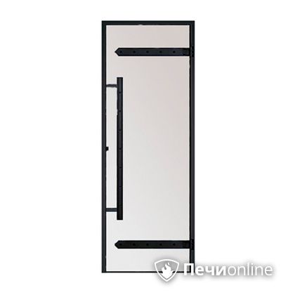 Дверь для бани Harvia Стеклянная дверь для сауны LEGEND 7/19 черная коробка сосна сатин D71905МL в Наро-Фоминске